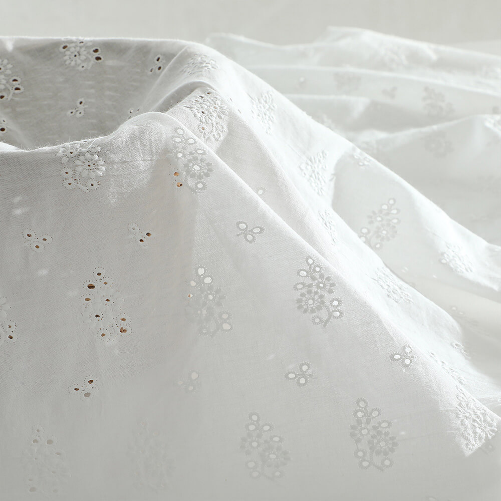 Embroidered Fabric All-Over Cutwork Cotton for Women's Wear Wholesale 2